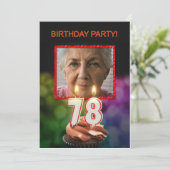 Voeg een afbeelding, 78ste verjaardag uitnodiging (Staand voorkant)