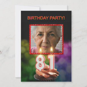 Voeg een afbeelding, 81ste Verjaardagsfeest Uitnod Kaart