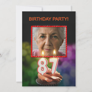 Voeg een afbeelding, 87ste verjaardag uitnodiging 