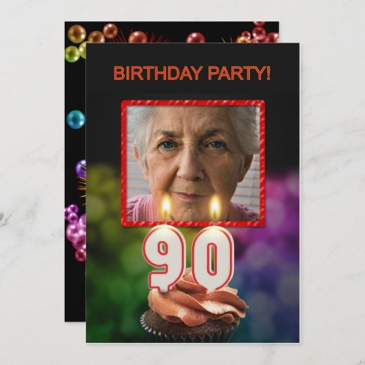 Voeg een afbeelding, 90ste verjaardagsfeestje Uitn Kaart (Voorkant / Achterkant)