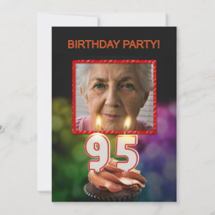 Voeg een afbeelding, 95ste verjaardag uitnodiging