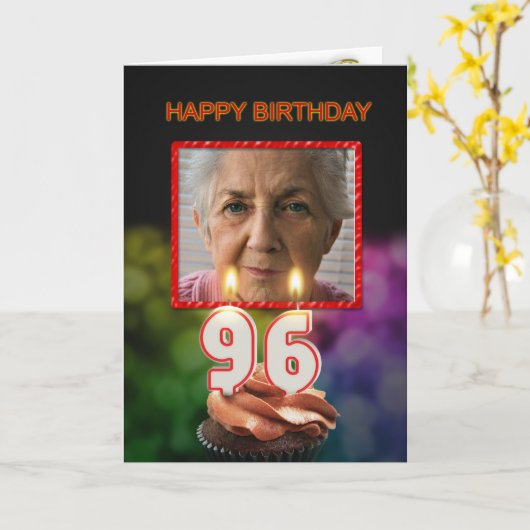 Voeg een afbeelding, 96ste Verjaardagskaart met Ka Kaart (Gele Bloem)