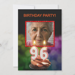 Voeg een afbeelding, 96th Birthday party Uitnodigi Kaart