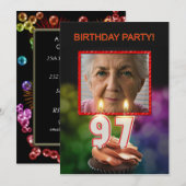 Voeg een afbeelding, 97e verjaardag uitnodiging to (Voorkant / Achterkant)