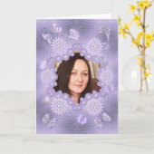 Voeg een afbeelding lila verjaardagskaart met bloe kaart (Gele Bloem)