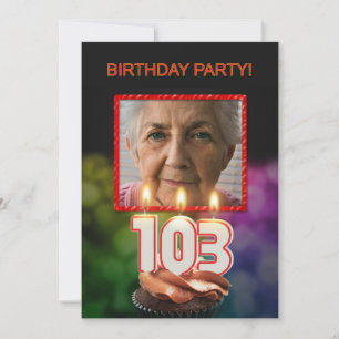 Voeg een afbeelding toe, 103rd Birthday party Invi Kaart