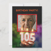 Voeg een afbeelding toe, 105th Birthday Party Invi Kaart (Voorkant)