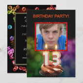 Voeg een afbeelding toe, 13e verjaardagsfeestje Ui Kaart (Voorkant / Achterkant)