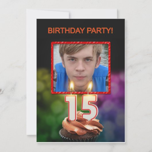 Voeg een afbeelding toe, 15th Birthday partijuitno Kaart (Voorkant)