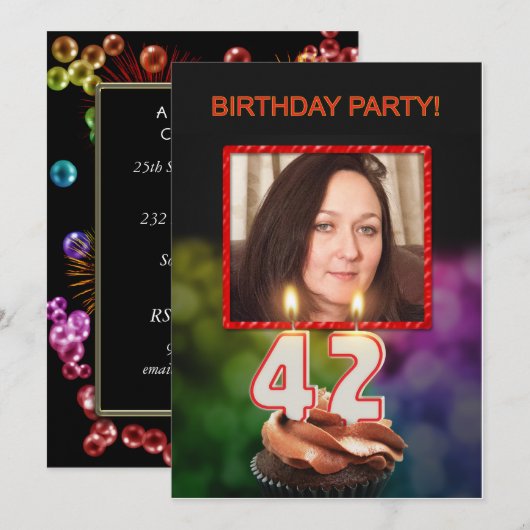 Voeg een afbeelding toe, 42e verjaardagsfeest Uitn Kaart (Voorkant / Achterkant)