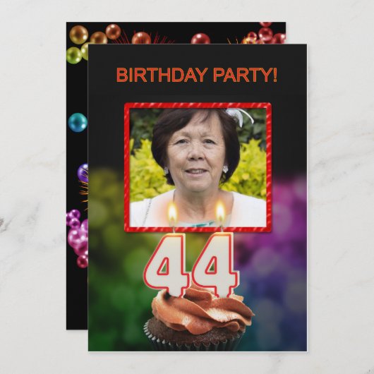 Voeg een afbeelding toe, 44e verjaardagsfeestje Ui Kaart (Voorkant / Achterkant)