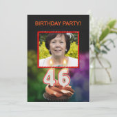 Voeg een afbeelding toe, 46ste verjaardagsfeestje kaart (Staand voorkant)
