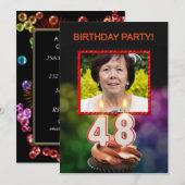 Voeg een afbeelding toe, 48e verjaardagsfeestje Ui Kaart (Voorkant / Achterkant)