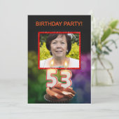 Voeg een afbeelding toe, 53ste verjaardagsfeestje kaart (Staand voorkant)