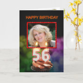 Voeg een afbeelding toe, 56ste verjaardag met taar kaart (Gele Bloem)