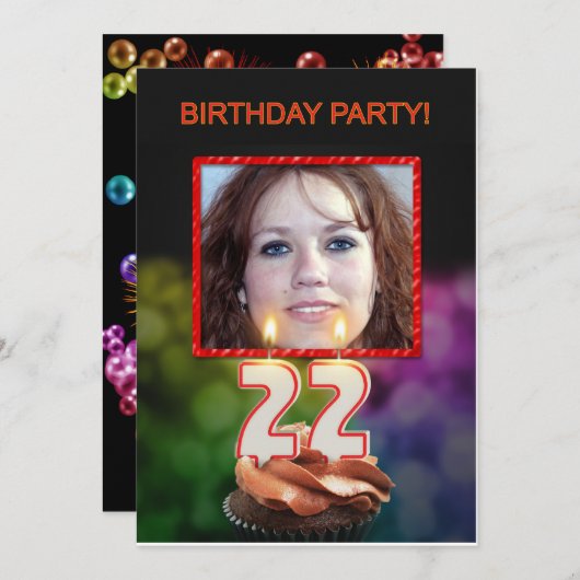 Voeg een afbeelding toe, de 22e Uitnodiging van de (Voorkant / Achterkant)