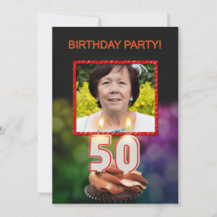 Voeg een afbeelding toe, de Uitnodiging van de 50e