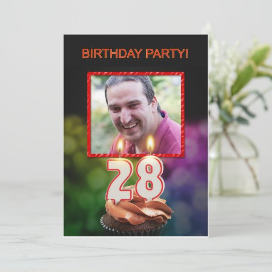 Voeg een afbeelding toe, Uitnodiging voor het 28e (Staand voorkant)