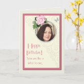 Voeg een afbeelding toe, zoals een zus, verjaardag kaart (Gele Bloem)