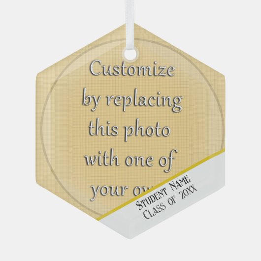 Voeg een Afstuderen van de Foto toe Glas Ornament (Voorkant)