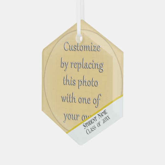 Voeg een Afstuderen van de Foto toe Glas Ornament (Voorkant links)