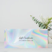 Voeg een bedrijfs-Logo DIY-holografisch cadeaubon  (Staand voorkant)