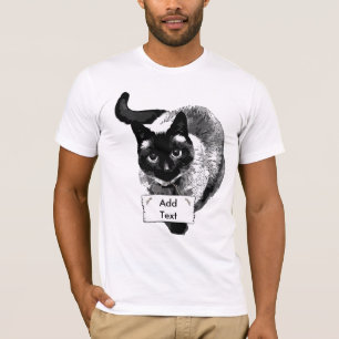 Voeg een Bericht aan dit Funny Cat Holding een Tek T-shirt
