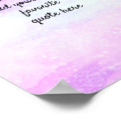 voeg een citaat toe beschilderd waterverf roze en  poster (Hoek)