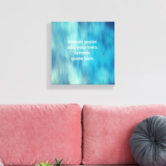 voeg een citaat toe dat turquoise elegant modern h canvas afdruk (Insitu (Woonkamer))