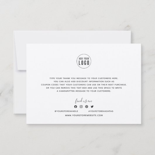 Voeg een donkergrijze rand toe Dank u wel Rustige  Bedankkaart (Voorkant)