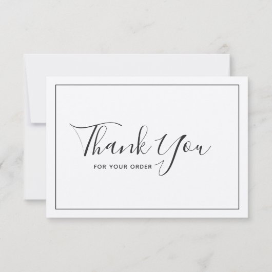 Voeg een donkergrijze rand toe Dank u wel Rustige  Bedankkaart (Achterkant)