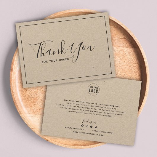 Voeg een donkergrijze rand toe Dank u wel Rustige  Bedankkaart