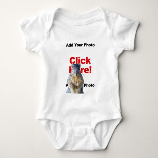 Voeg een eekhoorn aangepaste foto baby toe romper (Voorkant)