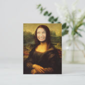 Voeg een Face Mona Lisa toe Briefkaart (Staand voorkant)