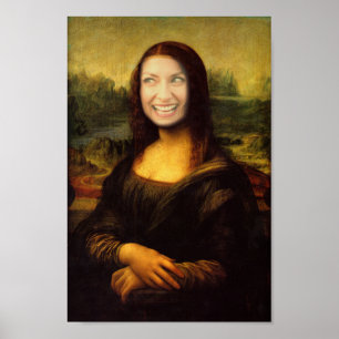 Voeg een Face Mona Lisa toe Poster