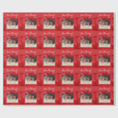 Voeg een foto-Ruby Red Snowflakes Sparkle plus tek Cadeaupapier (Vlak)