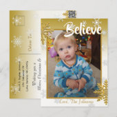 Voeg een foto toe aan deze Believe Gold-kerstKaart Briefkaart (Voorkant / Achterkant)
