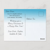 Voeg een Foto toe aan deze Blauwe KerstKaart Briefkaart (Achterkant)