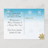 Voeg een Foto toe aan deze Blauwe KerstKaart Briefkaart (Achterkant)