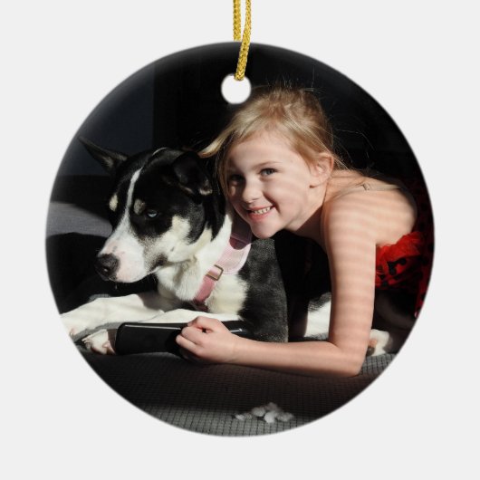 Voeg een Foto toe aan deze Eigen Kerstmis Keramisch Ornament (Voorkant)