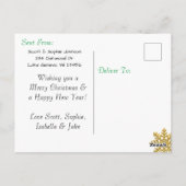 Voeg een foto toe aan deze groene Snowflake-kerstk Briefkaart (Achterkant)