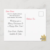 Voeg een foto toe aan deze Rode Snowflakes kerstka Briefkaart (Achterkant)