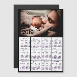 Voeg een Foto toe aan deze zwarte kalender van 201 Magnetische Uitnodiging