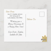 Voeg een foto toe aan deze zwarte Snowflake-kerstk Briefkaart (Achterkant)