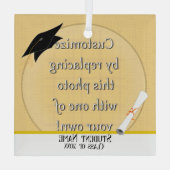 Voeg een foto toe Afstuderen Glas Ornament (Achterkant)