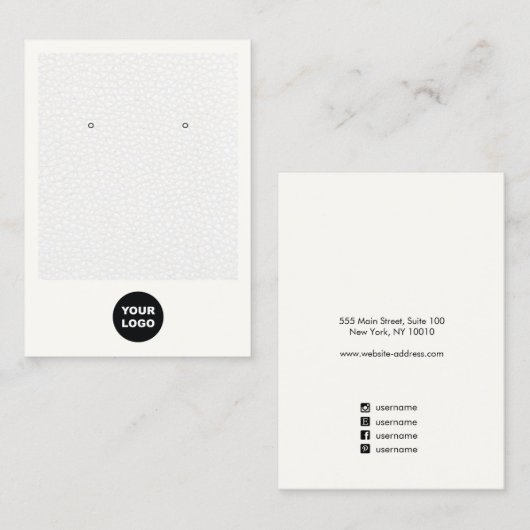 Voeg een houder voor een witte leder met Logo-oorm Visitekaartje (Voorkant / Achterkant)