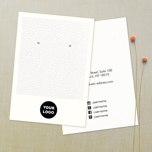 Voeg een houder voor een witte leder met Logo-oorm Visitekaartje