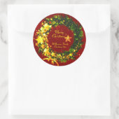 Voeg een jaar kerstmis 20xx Gold Wreath toe op roo Ronde Sticker (Tas)
