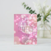 Voeg een kleine Confetti - roze Inspirerend citaat Briefkaart (Staand voorkant)