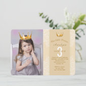 Voeg een Kroon van de Prinses aan Uw Uitnodiging (Staand voorkant)